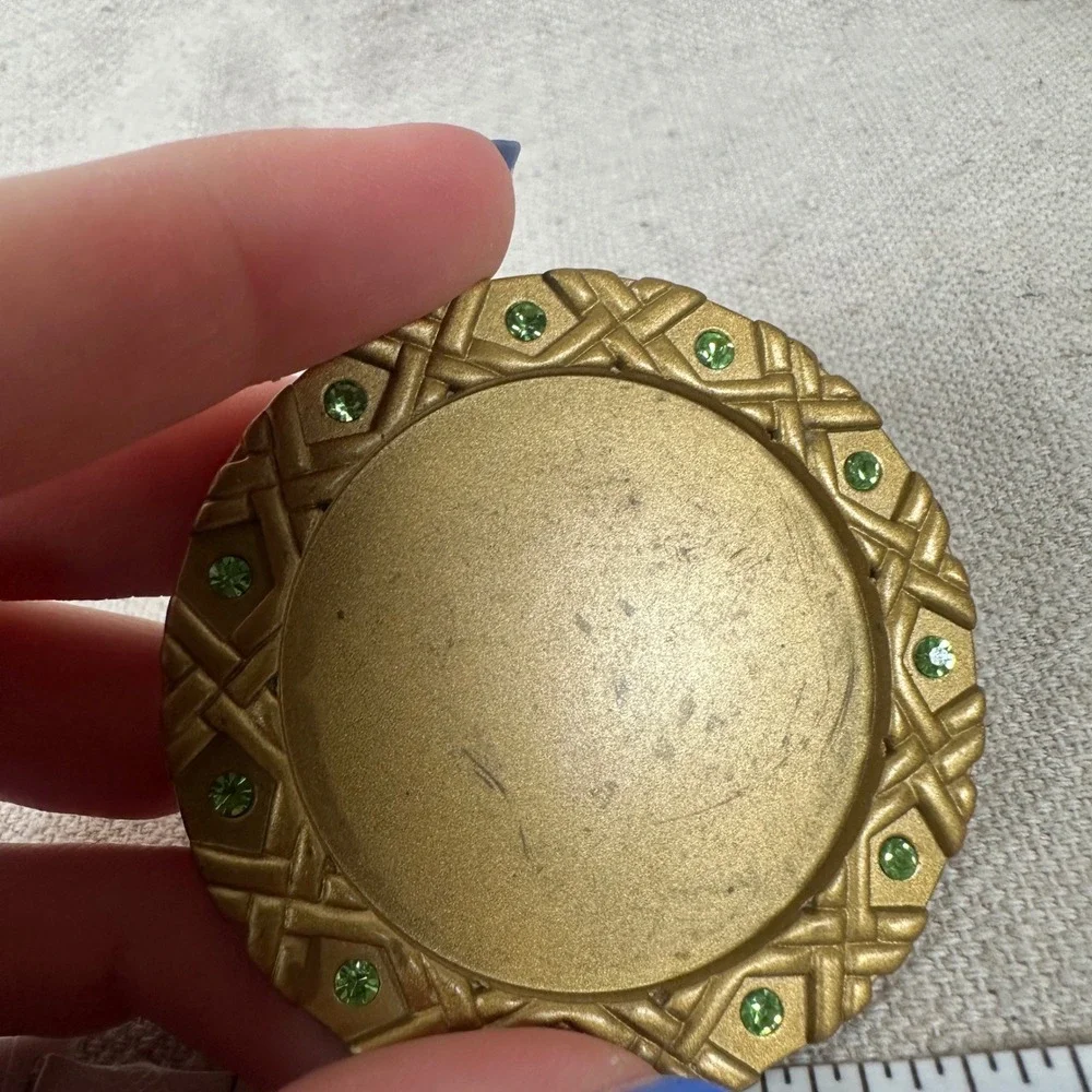 PartyLite Gold Pineapple Candle Snuffer and Base Set‎ Green Rhinestone Accents - Picture 4 of 8